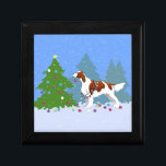 Irish Red and White Setter Decorating Tree Jewelry Box<br><div class="desc">Irish Red and White Setter Christmas design. Dog breed side view filled with colorful geometric pattern. This silhouette can also represent: Brittany, Irish Red and White Setter, Spaniel, Springer, American Water Dog, American Cocker, English Cocker, French Spaniel, French Setter, Canadian Setter, German Longhaired Pointer, Pointer, German Spaniel, Retriever, IRWS, Kooiker,...</div>