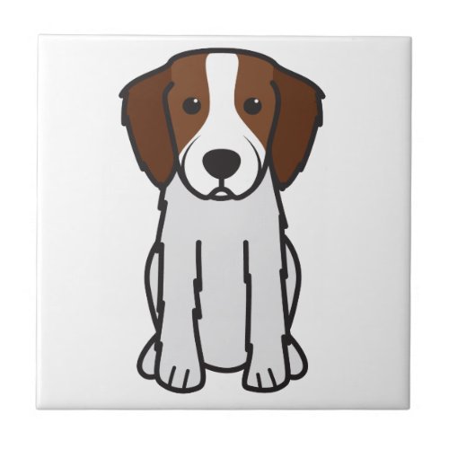 Irish Red and White Setter Dog Cartoon Ceramic Tile
