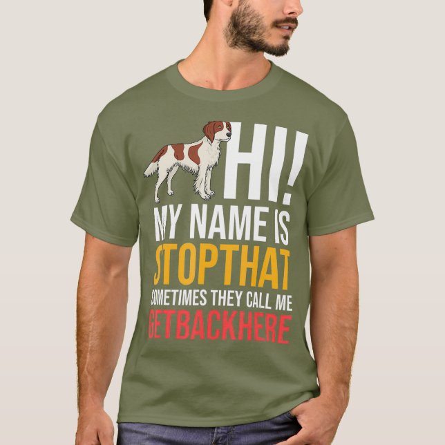Irish Red And White Setter Dog Puppies Owner T-Shirt (Front)