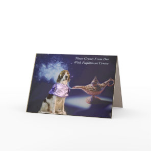 Irish Red and White Setter Genie Birthday Card