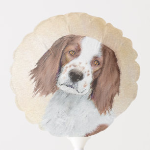 Irish Red and White Setter Painting - Original Art Balloon