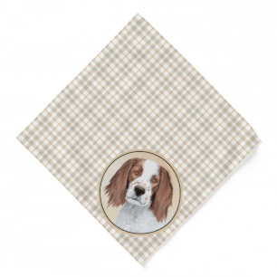 Irish Red and White Setter Painting Original Art Bandana