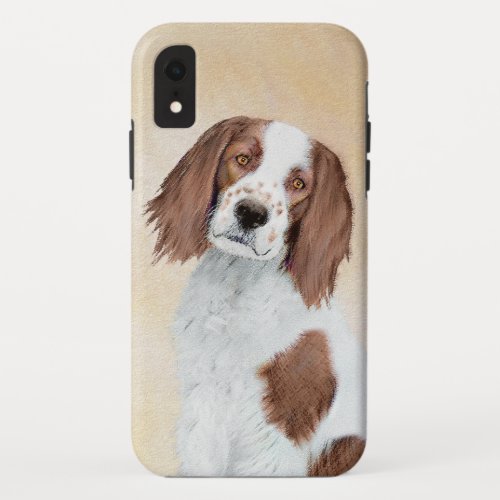 Irish Red and White Setter Painting _ Original Art iPhone XR Case