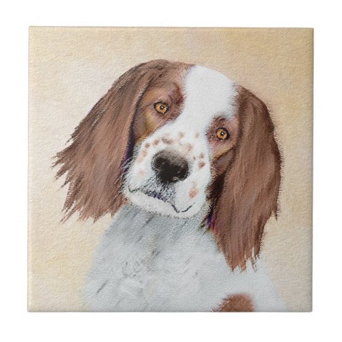 Irish Red and White Setter Painting _ Original Art Ceramic Tile