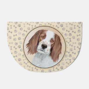 Irish Red and White Setter Painting - Original Art Doormat