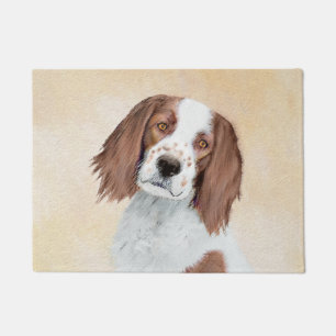 Irish Red and White Setter Painting - Original Art Doormat