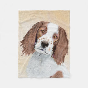Irish Red and White Setter Painting - Original Art Fleece Blanket