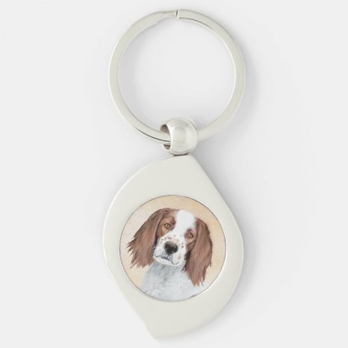 Irish Red and White Setter Painting _ Original Art Keychain