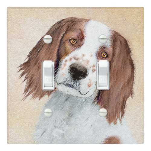 Irish Red and White Setter Painting _ Original Art Light Switch Cover