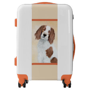 Irish Red and White Setter Painting - Original Art Luggage