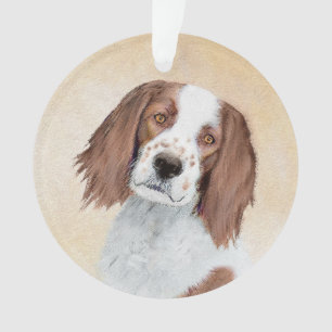 Irish Red and White Setter Painting - Original Art Ornament
