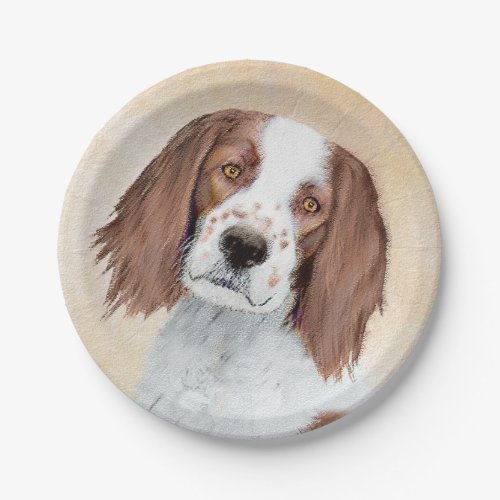 Irish Red and White Setter Painting _ Original Art Paper Plates