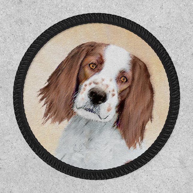 Irish Red and White Setter Painting - Original Art Patch (Front)