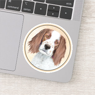 Irish Red and White Setter Painting - Original Art Sticker