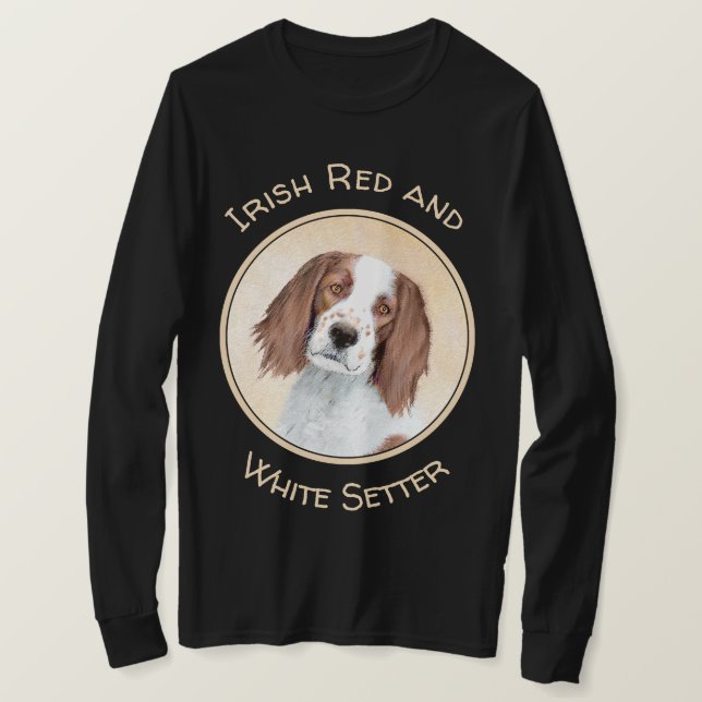 Irish Red and White Setter Painting - Original Art T-Shirt (Design Front)
