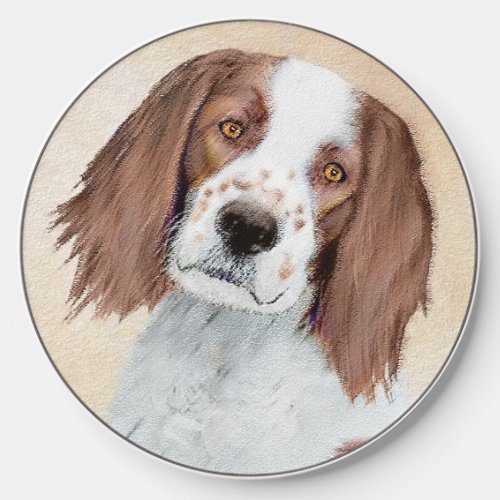 Irish Red and White Setter Painting _ Original Art Wireless Charger