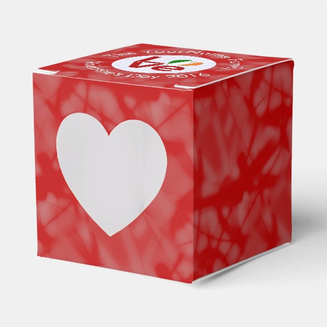 Irish Red LOVE Heart Flag Personalized Text  Favor Boxes (Front Side)