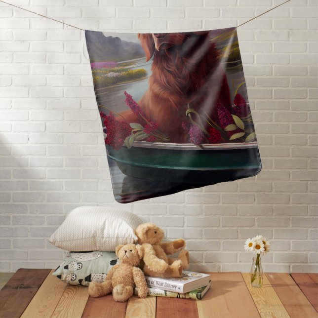 Irish Red on a Paddle: A Scenic Adventure Baby Blanket (In Situ)