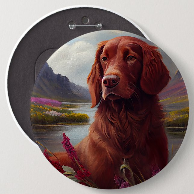 Irish Red on a Paddle: A Scenic Adventure Button (Front & Back)