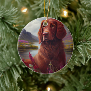 Irish Red on a Paddle: A Scenic Adventure Ceramic Ornament