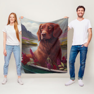 Irish Red on a Paddle: A Scenic Adventure Fleece Blanket