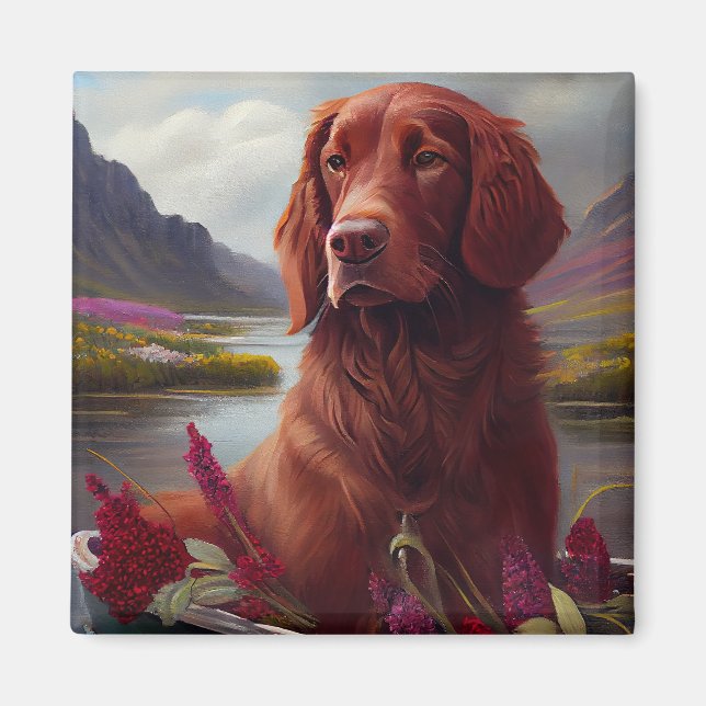 Irish Red on a Paddle: A Scenic Adventure Magnet (Front)