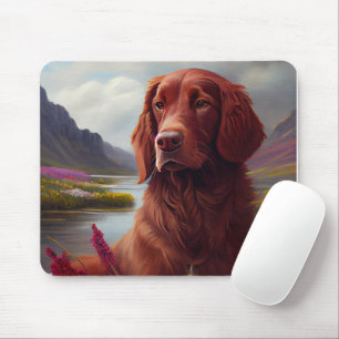 Irish Red on a Paddle: A Scenic Adventure Mouse Pad