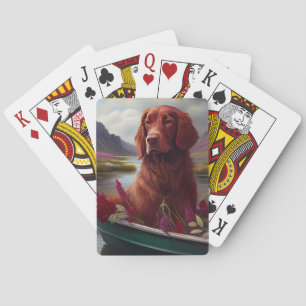 Irish Red on a Paddle: A Scenic Adventure Poker Cards