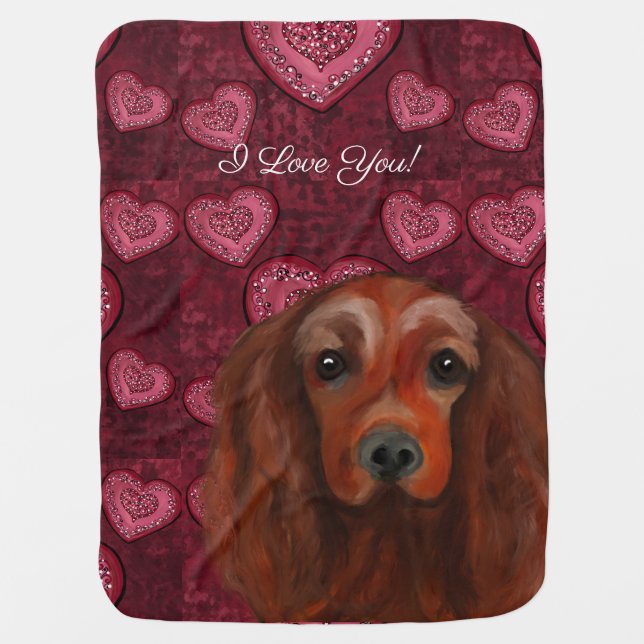 Irish Red Setter     Baby Blanket (Front)