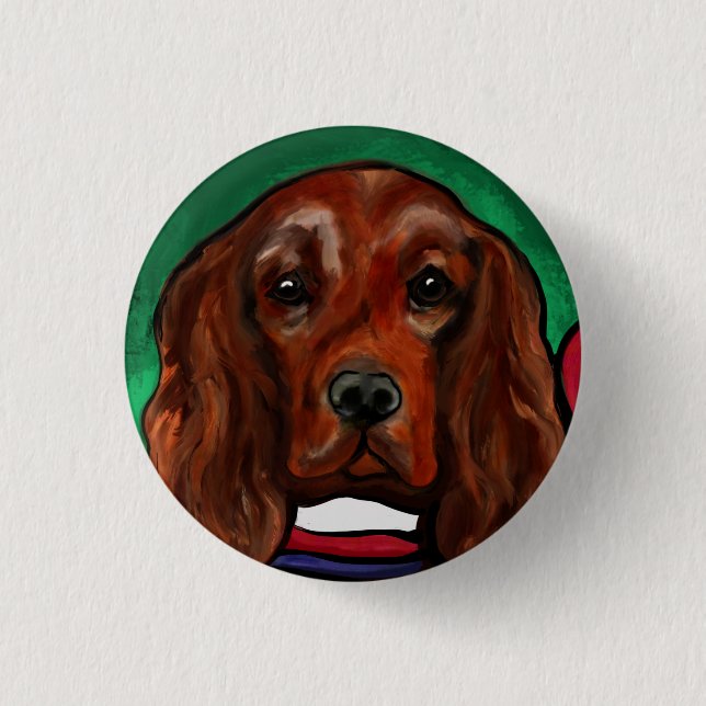 Irish Red Setter    Button (Front)