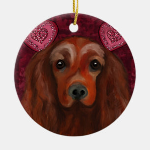 Irish Red Setter Ceramic Ornament