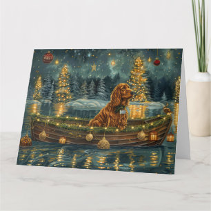 Irish Red Setter Christmas Festive Voyage Card