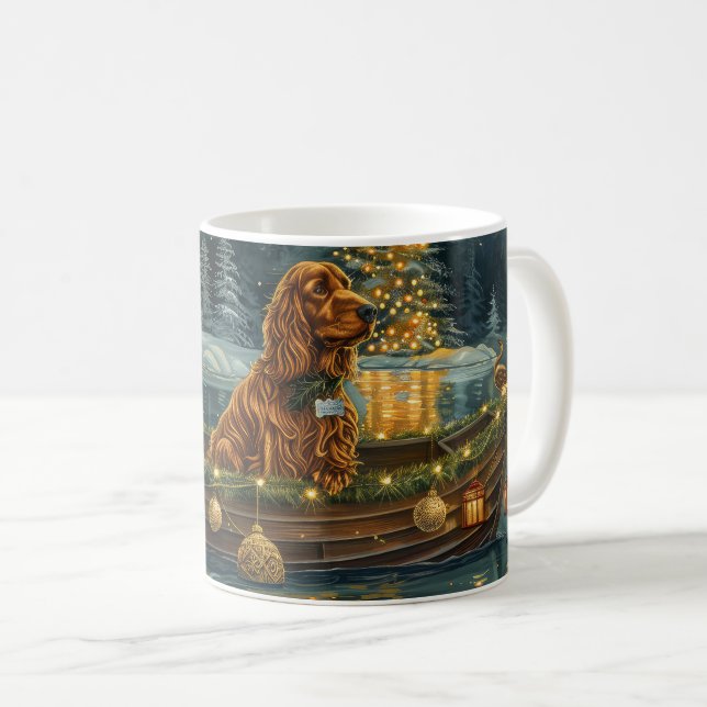 Irish Red Setter Christmas Festive Voyage Coffee Mug (Front Right)