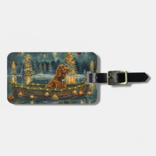 Irish Red Setter Christmas Festive Voyage Luggage Tag