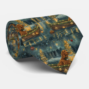 Irish Red Setter Christmas Festive Voyage Neck Tie