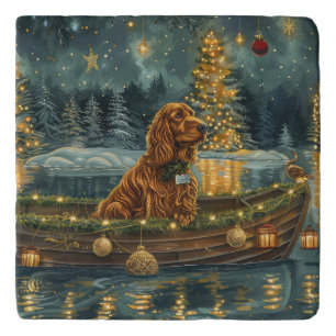 Irish Red Setter Christmas Festive Voyage Trivet
