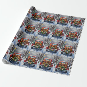 Irish Red Setter Christmas Red Truck Holiday Wrapping Paper