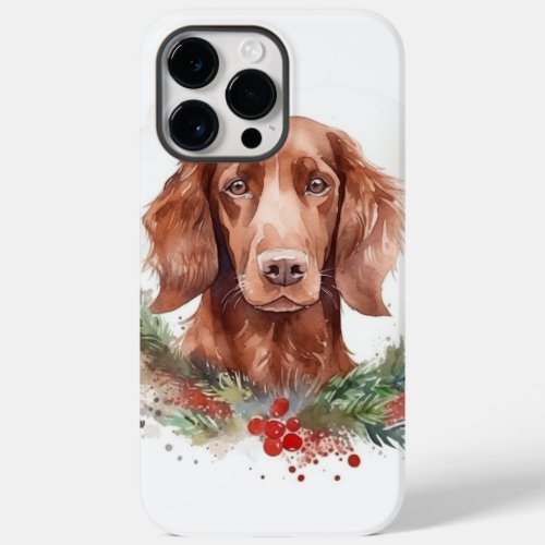 Irish Red Setter Christmas Wreath Festive Pup  Case_Mate iPhone 14 Pro Max Case