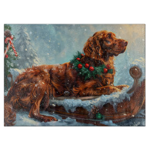 Irish Red Setter Dog Christmas Festive Cutting Board