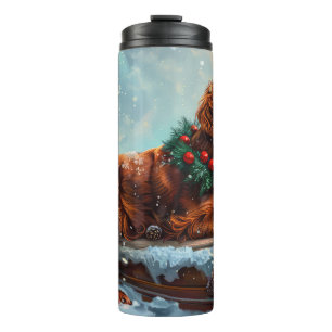 Irish Red Setter Dog Christmas Festive Thermal Tumbler