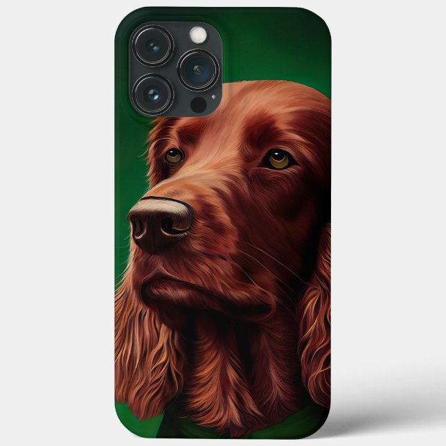 Irish Red Setter Dog in St. Patrick's Day Dress Case-Mate iPhone Case (Back)