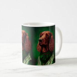 Irish Red Setter Dog in St. Patrick's Day Dress Coffee Mug