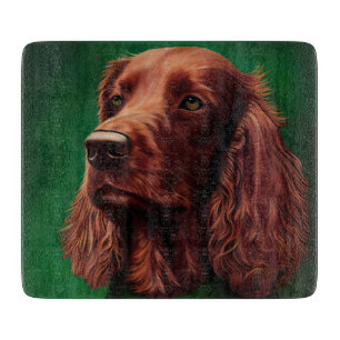 Irish Red Setter Dog in St. Patrick's Day Dress Cutting Board