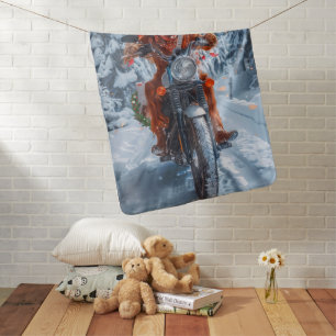 Irish Red Setter Dog Riding Motorcycle Christmas Baby Blanket
