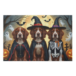 Irish Red Setter Dogs Pumpkin Halloween Funny Faux Canvas Print