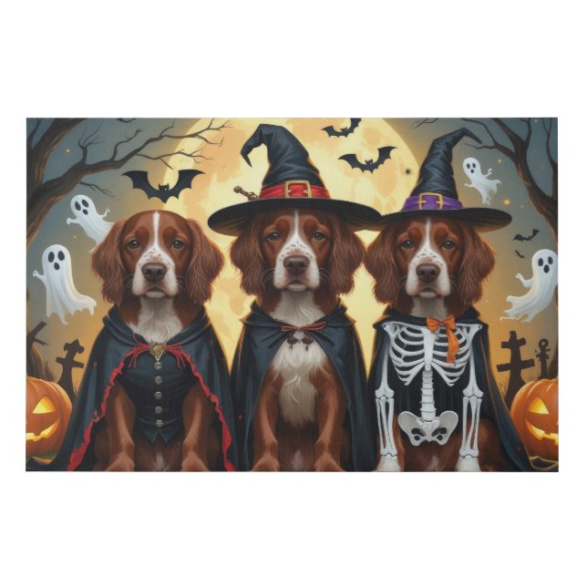 Irish Red Setter Dogs Pumpkin Halloween Funny Faux Canvas Print (Front)