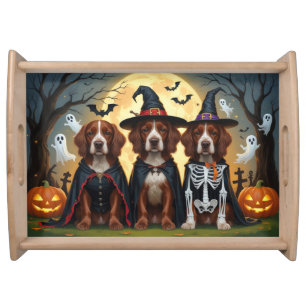 Irish Red Setter Dogs Pumpkin Halloween Funny Serving Tray