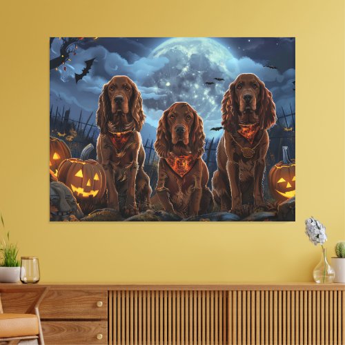 Irish Red Setter Halloween Spooky Canvas Print