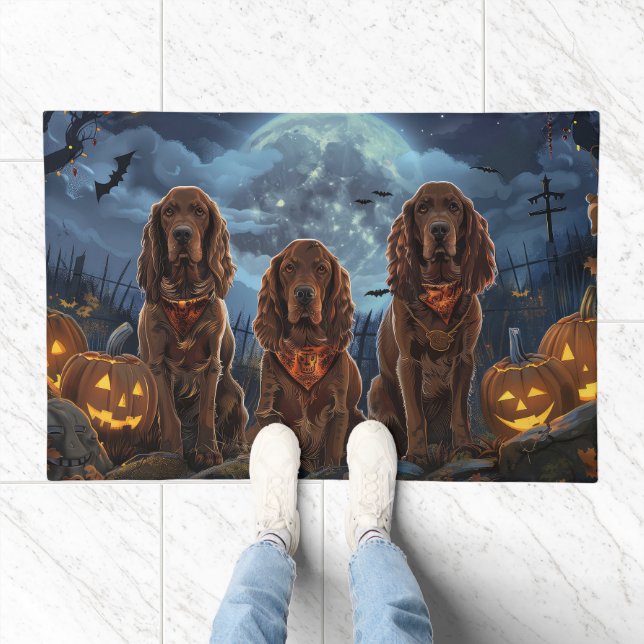 Irish Red Setter Halloween Spooky Doormat (Indoor)