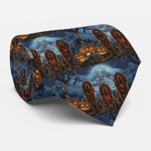 Irish Red Setter Halloween Spooky Neck Tie